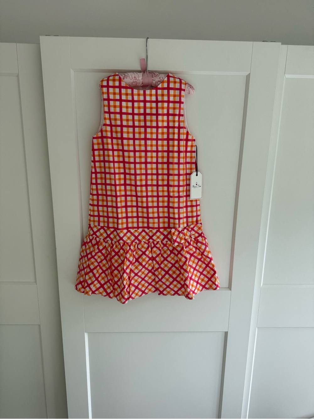 Classic Prep Pink and Yellow Plaid Sleeveless Dress NWT size 12